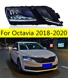 Bilstylinghuvudlampa för Skoda-strålkastare 20 18-20 20 Nya Octavia LED-strålkastare DRL LED-projektor Lens Auto-tillbehör
