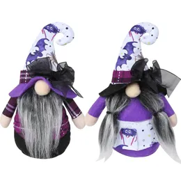 UPS Purple Plaid Gnomes Ornaments Toys Party Faceless Ghost Spider Plush Doll Halloween Festival Supplies For Boy Girls