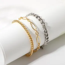 Цепочка ссылок 3PCS/SET PUNK HIP HOP CUBIN BRACELETS для женщин РУКА КОРОКАТИЕ СЕТАРЫ