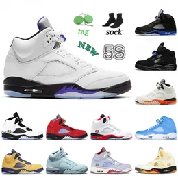 2022 Männer Jumpman 5 Basketballschuhe 5s Easter Oreo 12s Flu Game Twist Stone Blue 12 ALTERNATE GRAPE Herren Trainer Outdoor Sports Sneakers