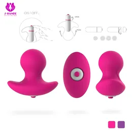 SHD-S002 SILICONE Pink/Purple Color Anal Plug Vibrator Egg Vuxen Sexiga leksaker för män Butt Vattentäta skönhetsartiklar