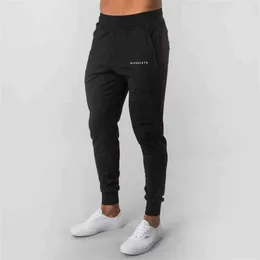 Black Casual Pants Men joggar Slim Sweatpants Running Sport Track Pants Man Gym Fitness Bodybuilding Training Cotton Byxor G220713