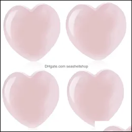 Pietra a forma di cuore Quarzo rosa naturale Gemma Crystal Healing Chakra Reiki Craft Fun Toys 20X6Mm Drop Delivery 2021 Ebreo Dhseller2010 Dhysg