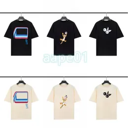 남성 여름 T 셔츠 여성 New Street 만화 프린트 티는 커플 짧은 슬리브 티셔츠 Asain 사이즈 S-XL