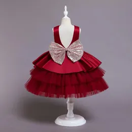 Abiti da ragazza Baby Kids Big Bowknot paillettes Princess Ball Ball Gown Pageant Summer Party Dance Dance Tulle American Style American Vogue Factory Sell Sell Sell Sell