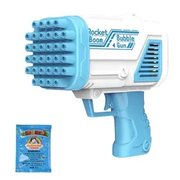 Electric Bubble Bazooka Gatling Bubbles Gun Toy 32-Hole Automatic Bubble Machine Summer Outdoor Soap Water Game Baby Kids Toys 220726