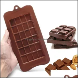 24 Grid Square Chocolate Mold Sile Dessert Block Bar Ice Cake Candy Sugar Bake Mod LX2747 Drop Delivery 2021 Bak Mods Bakeware Kitchen D