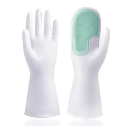 Silicone Gloves Kitchen Cleaning Dishwashing Gloves Soft Scrubber Rubber Dish Washing Tools Kitchen Household Gadgets