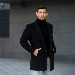 Tian Qiong Brand Men ullrockar Autumn Winter Solid Color High Quality S Luxurious Blends Coat Man LJ201110