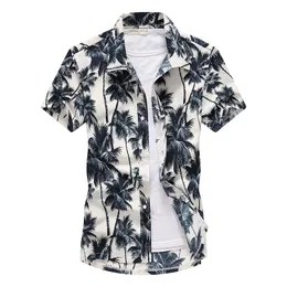 Moda masculina camisa havaiana de manga curta Secagem rápida plus size tamanho asiático m5xl verão casual floral praia camisetas para homens 220527