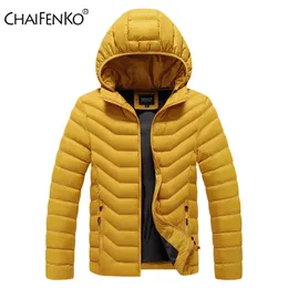 chaifenko 겨울 따뜻한 캐주얼 재킷 파카스 남자 가을 패션 스트리트웨어 바람 방전 두꺼운 후드 얇은 슬림 단단 코트 201119