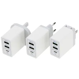 3 Çok Portlu Adaptör 36W Çift QC 3.0 Hızlı Şarj Duvar Cep Telefonu Adaptörü Tip C USB Telefonlar için Ev Seyahat PD Şarj Cihazları