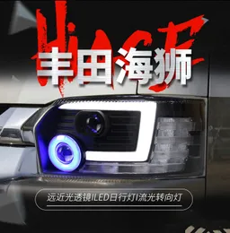 Bilens framsidljus för Toyota Hiace 2005-20 18 LED-strålkastarstyling Dynamisk blinkningssignalslins Apportor för biltillbehör