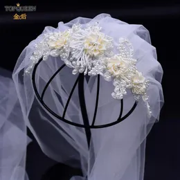 Bridal Veils VS346 Wedding z koronkową i koralikami Bride Korean Tiara Veu Short Accessoriebridal