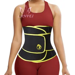 Lanfei Compressieband Taille Trainers Belt voor vrouwen Slank Sauna Gewichtsverlies Neopreen Body Shaper Corset Zweet Vet Verbranding 220513