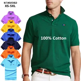 100 algodón de calidad superior para hombre de manga corta polos camisas casual color sólido homme moda ropa deportiva solapa tops xs 5xl 220606