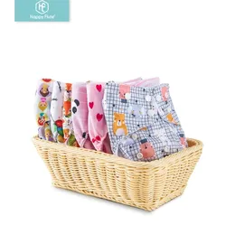 HappyFlute 6st/Set Baby Diapers Gift Set Återanvändbar vattentät tyg Ekologisk för född 220512