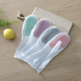 PvcHousehold Cleaning Gloves Magic Brush Dishwashing Gloves Non-slip Heat Insulation Glove Home Reinforced Wear Brush Shoe mitten