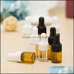 2 3 5 ml Mini Amber Glass Essential Oil Droper Bottles Refillable Tomt Eye Per Cosmetic Liquid Lotion Exempel Lagring Drop Delivery 2021 PA