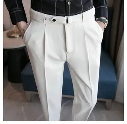 9 Parça Pantolon Erkekler İçin Piled Pantolon Kore Moda Ayak Bileği Uzunluğu Sokak Giyim Sıradan Pantolon Erkekler Resmi Pantolonlar Slacks Chinos 2022 Yeni Marka