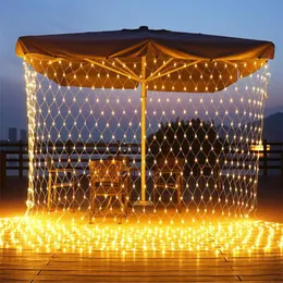 Strängar LED 4m 3 2m 1,5 1,5 m Xmas Net String Light Outdoor Waterproof Fairy Lamp för bröllop Julårsgardin Garland dekorerad