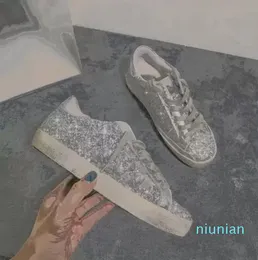 2022-Super Star Sneakers Scarpe casual metallizzate Scarpa classica Pelle di serpente Tacco Suola in pelle scamosciata Donna Uomo Scozzese in pelle bianca
