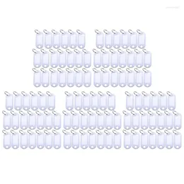 Keychains White Portable Plastic Key FOB Tag ID Labels 100 Pieces Enek22