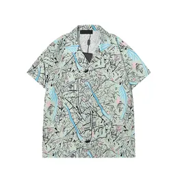 22ss Luxury Designer Shirts Mens Fashion Geometric print bowling shirt Hawaii Floral Casual Shirts Men Slim Fit Short Sleeve Dress Shirt Variety