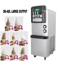 Commercial Soft Ice Cream Machine komercyjny stal nierdzewna 3 smak 42 l/h pionowa podwójna sprężarka