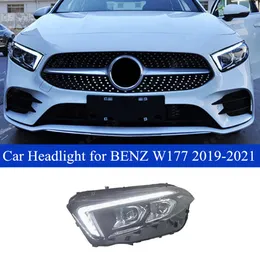 Bil LED-dagsljus för Benz A Class W177 strålkastare 2019-2021 A180 A200 A220 Dynamisk bländsignal Auto-lampor