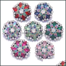 Klamry haczyki noosa poszycie olśniewające guziki krążkowe rhinestone dopasuj DIY 18 mm przycisk Bransoletka Naszyjka Kobiety Mengift Dr Bdesybag DHT5L