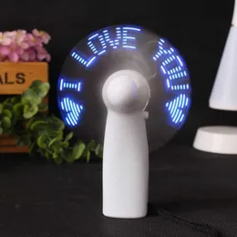 Unique Handheld USB Flash LED Love Pattern Mini Fan Super Mute Battery Operated Cooling for Travel Office Use