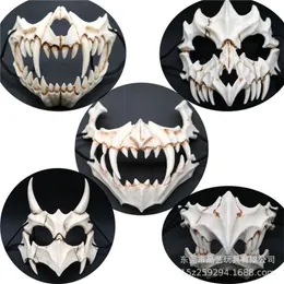 New The Japanese Dragon God Mask Eco-friendly and Natural Resin Mask for Animal Theme Party Cosplay Animal Mask Handmade 5 Types T200509