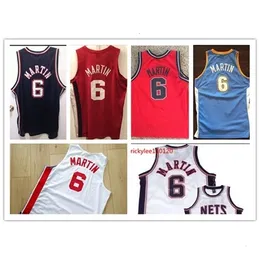 Jersey de basquete da faculdade NC01 Vintage New Jersey Kenyon 6 Martin Trowback Jersey Stitched Borderyer Made Size S-5xl