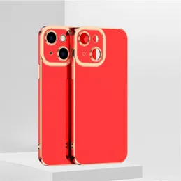 Custodie per telefoni con placcatura in tinta unita per Iphone 14 13 Pro Max Plus 12 Samsung galaxy S22 Ultra S21 FE Cover Shell 6D TPU Accessori protettivi