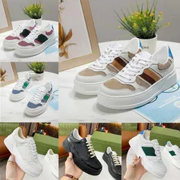Men's designer brand casual shoes leather red and green standard striped white leather embroidery women's Ace series embroidered tiger sneakers