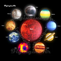 Belysning Uppbl￥sbar planet ledde solsystemballong h￤ngande/mark kvicksilver Venus Earth Mars Jupiter Saturn Uranus Neptune Pluto Balloons f￶r evenemang