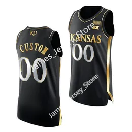バスケットボールグレードのディックバスケットボールジャージーカスタムKUカンザスジェイホークスバスケットボールスティッチ刺繍ジャージ
