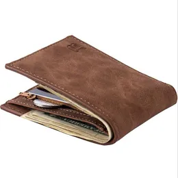 Wallets Men carteira de alta qualidade Mini masculino para cartões de visita de luxo Man Purse Coin Bag Zipper para Menwallets