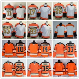 1967-2008 영화 레트로 CCM 하키 저지 스티치 28 ClaudeGiroux 16 BobbyClarke 17 WayneSimmonds 53 ShayneGostisbehere 93 JakubVoracek 빈티지 유니폼