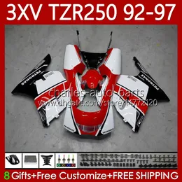 Fairings For YAMAHA TZR 250 TZR250 R RR TZR-250 TZR250R 92 93 94 95 96 97 Body 117No.45 YPVS White red blk 3XV TZR250-R 1992 1993 1994 1995 1996 1997 TZR250RR 92-97 Bodywork