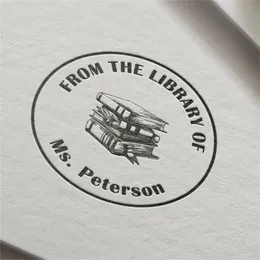 Stamp personalized custom name stamp self inking From the Library Of This Book Belongs To Back to School 40mm 220630