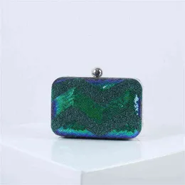 Вечерние сумки Nxy New Women Sequins полосатые свадебные сцепления кошельки.