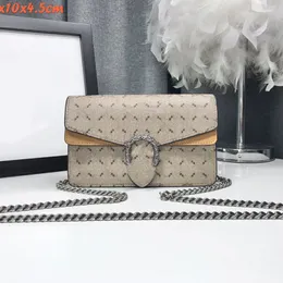 16/25cm Mini borsa a catena Borsa a tracolla con patta Borse a tracolla Testa di serpente Hardware Borsa a tracolla Borse da donna Tela Vera pelle Bicolore Stampa classica lettera 499623