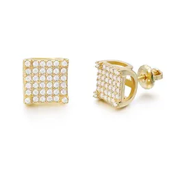 Stud 2022 Hiphop D Color VVS1 Moissanite Earrings For Women Men 925 Sterling Silver Geometric Square Birthday Gift