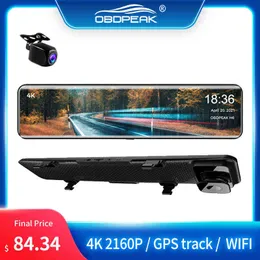 P K Dashcam wifi imx car de dvr gravador traseiro espelho retrovisor GPS rastrear o registrador de carros noturno H Park J220601