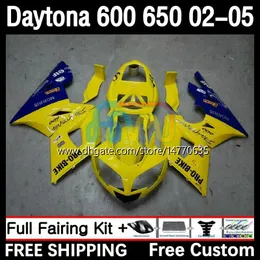 Daytona için Çerçeve Kiti 650 600 CC 02 03 04 05 gövdeye 7dh.20 Cowling Daytona 600 Daytona650 2002 2003 2004 2004 2005 Body Daytona600 02-05 Motosiklet Kapısı Yeni Sarı