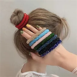 Crystal Beads Hair Rope for Women Ponytail Scrunchies Elastic Hair Bands Beaded Rubber Hairband Hair Accessories GC1259