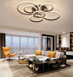 Modern led ceiling lights lamp New RC Dimmable APP Circle rings designer for living room bedroom fixtures