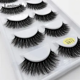 LANJINGLIN 10 boxes lot natural long false eyelashes 100% handmade soft 3d mink lashes makeup faux cils G811 220607